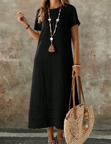 Rochie medie Emery Rose Curve, negru