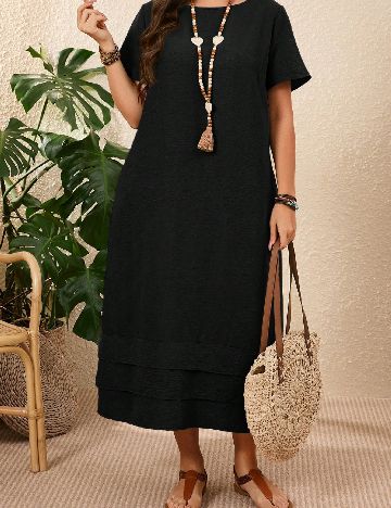 Rochie medie Emery Rose Curve, negru