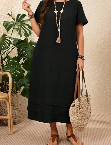 Rochie medie Emery Rose Curve, negru