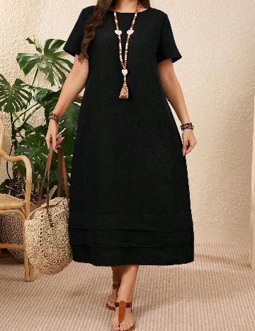 Rochie medie Emery Rose Curve, negru