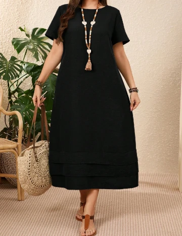 Rochie medie Emery Rose Curve, negru