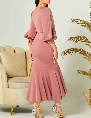 Rochie lunga SHEIN, roz pudra