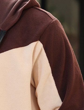 Hanorac SHEIN Plus Size Men, maro/crem