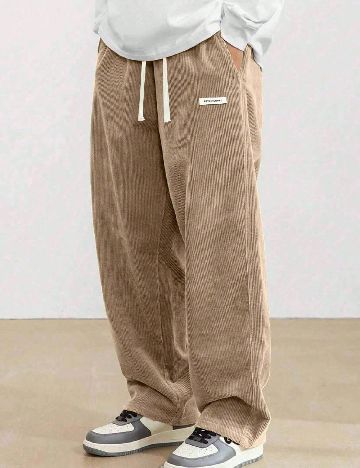 Pantaloni SHEIN Plus Size Men, maro deschis