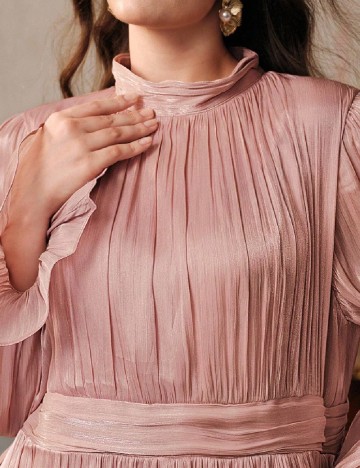 Rochie lunga Anewsta Curve, roz