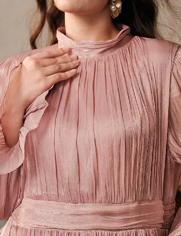 Rochie lunga Anewsta Curve, roz