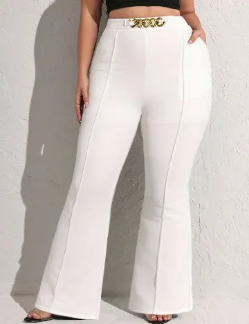 Pantaloni SHEIN CURVE, alb