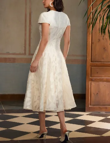 Rochie medie Zeylah, ecru