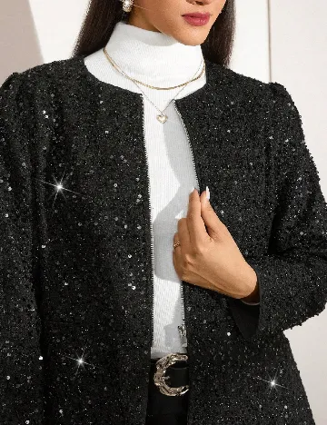 Jacheta SHEIN CURVE, negru