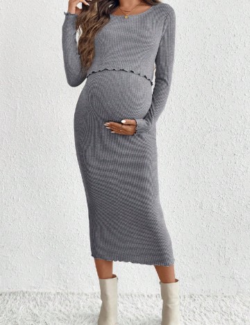 Rochie medie SHEIN Maternity, gri