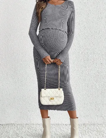 Rochie medie SHEIN Maternity, gri