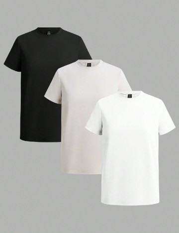 Set Tricouri 3 bucati SHEIN, mix culori