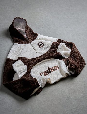 Hanorac SHEIN, alb/maro