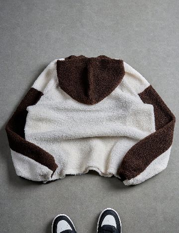 Hanorac SHEIN, alb/maro