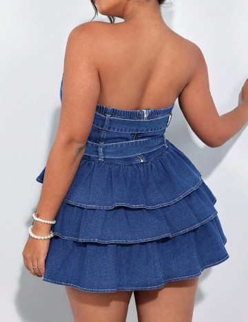 Rochie scurta SHEIN CURVE, albastru