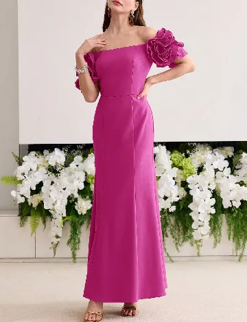 Rochie lunga MOTF, roz