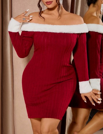 Rochie scurta SHEIN CURVE, rosu