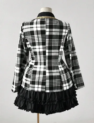 Sacou SHEIN CURVE, negru/alb