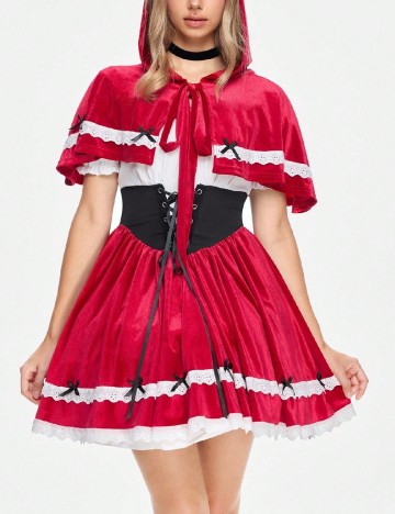 Compleu Romwe, rosu/alb