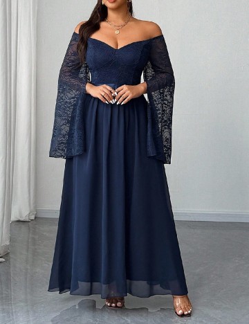 Rochie lunga SHEIN CURVE, bleumarin