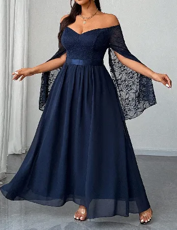 Rochie lunga SHEIN CURVE, bleumarin