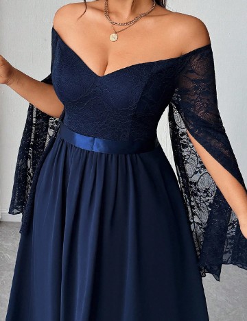 Rochie lunga SHEIN CURVE, bleumarin