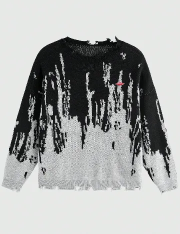 Pulover SHEIN Plus Size Men, negru/gri