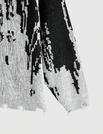 Pulover SHEIN Plus Size Men, negru/gri