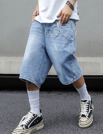 Pantaloni scurti SHEIN Plus Size Men, albastru