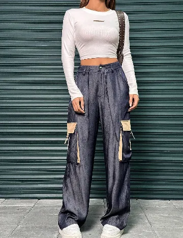 Pantaloni SHEIN, albastru