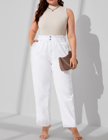 Blugi SHEIN CURVE, alb