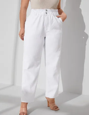 Blugi SHEIN CURVE, alb