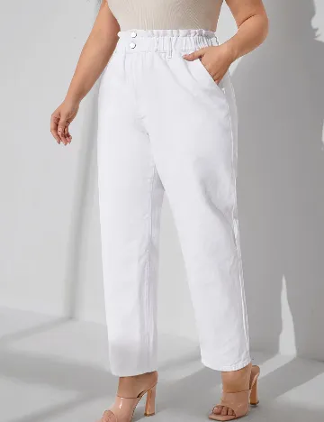 Blugi SHEIN CURVE, alb