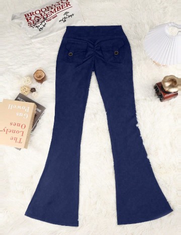 Pantaloni SHEIN CURVE, bleumarin