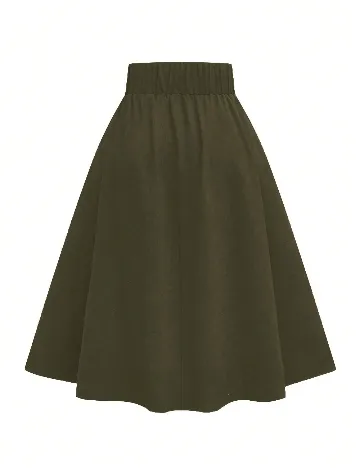 Fusta SHEIN CURVE, verde