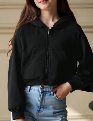 Hanorac Shein Kids, negru