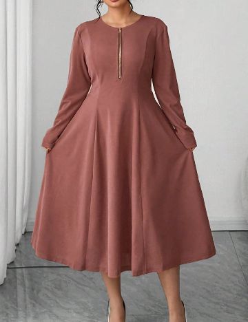 Rochie medie SHEIN CURVE, roz pudra