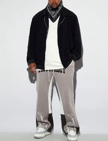 Jacheta SHEIN Plus Size Men, negru