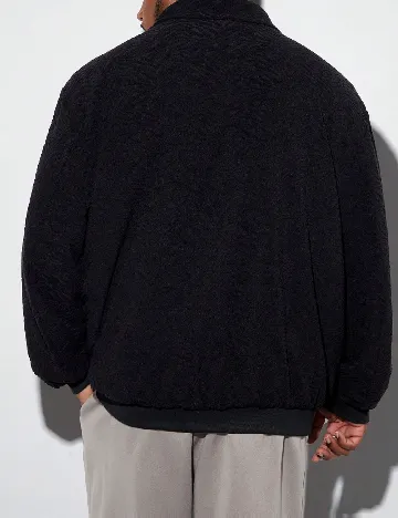 Jacheta SHEIN Plus Size Men, negru