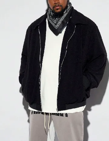 Jacheta SHEIN Plus Size Men, negru