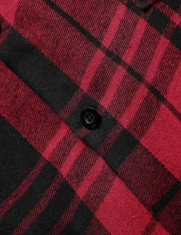 Camasa SHEIN Plus Size Men, rosu/negru