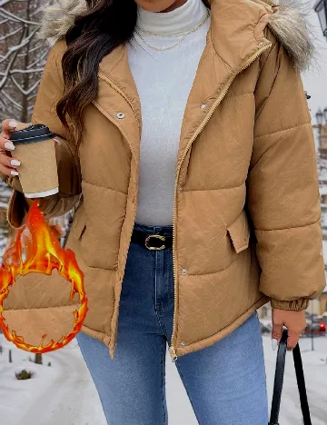 Geaca SHEIN CURVE, maro