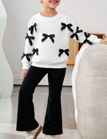 Compleu Shein Kids, alb/negru