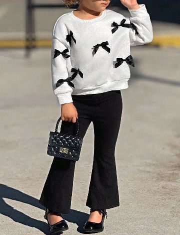 Compleu Shein Kids, alb/negru