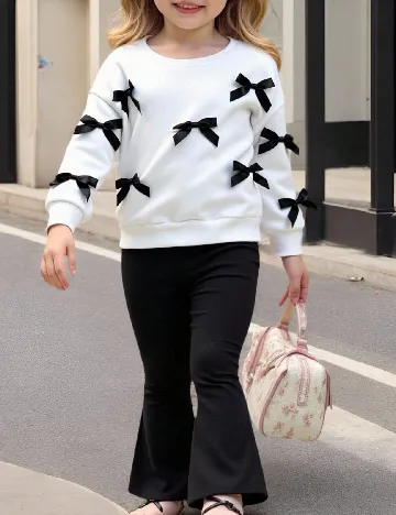 Compleu Shein Kids, alb/negru