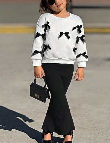 Compleu Shein Kids, alb/negru