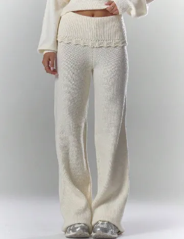 Pantaloni Musera, alb