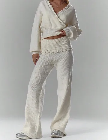 Pantaloni Musera, alb