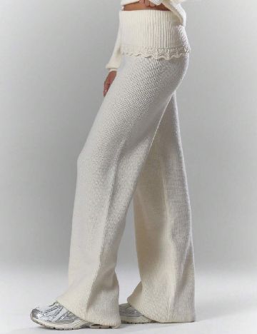 Pantaloni Musera, alb