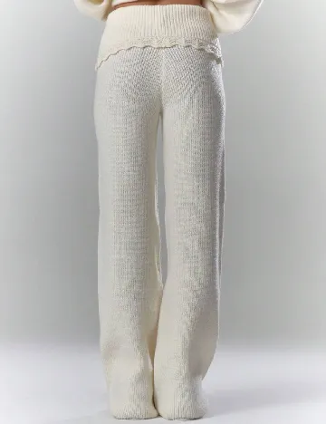 Pantaloni Musera, alb